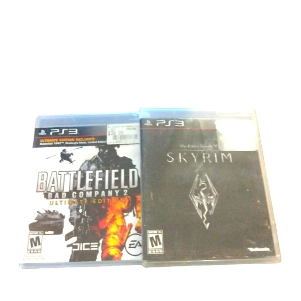 🌞PS3 Games: Skyrim & Battlefield Bad Co. 2 Pre-owned with cases & instructions
